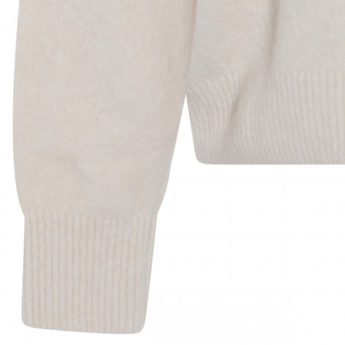 WHITE WOOL BLOEND SWEATER