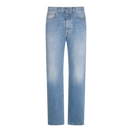 BLUE COTTON BLEND JEANS