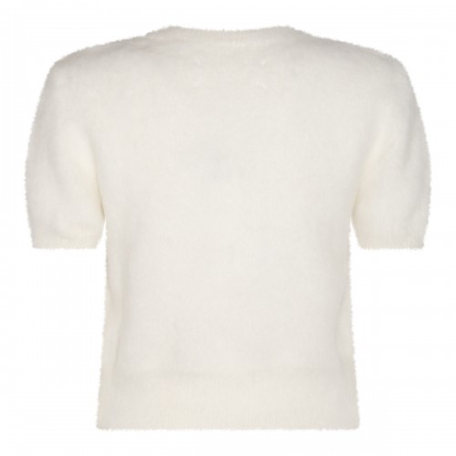 WHITE WOOL BLEND T-SHIRT