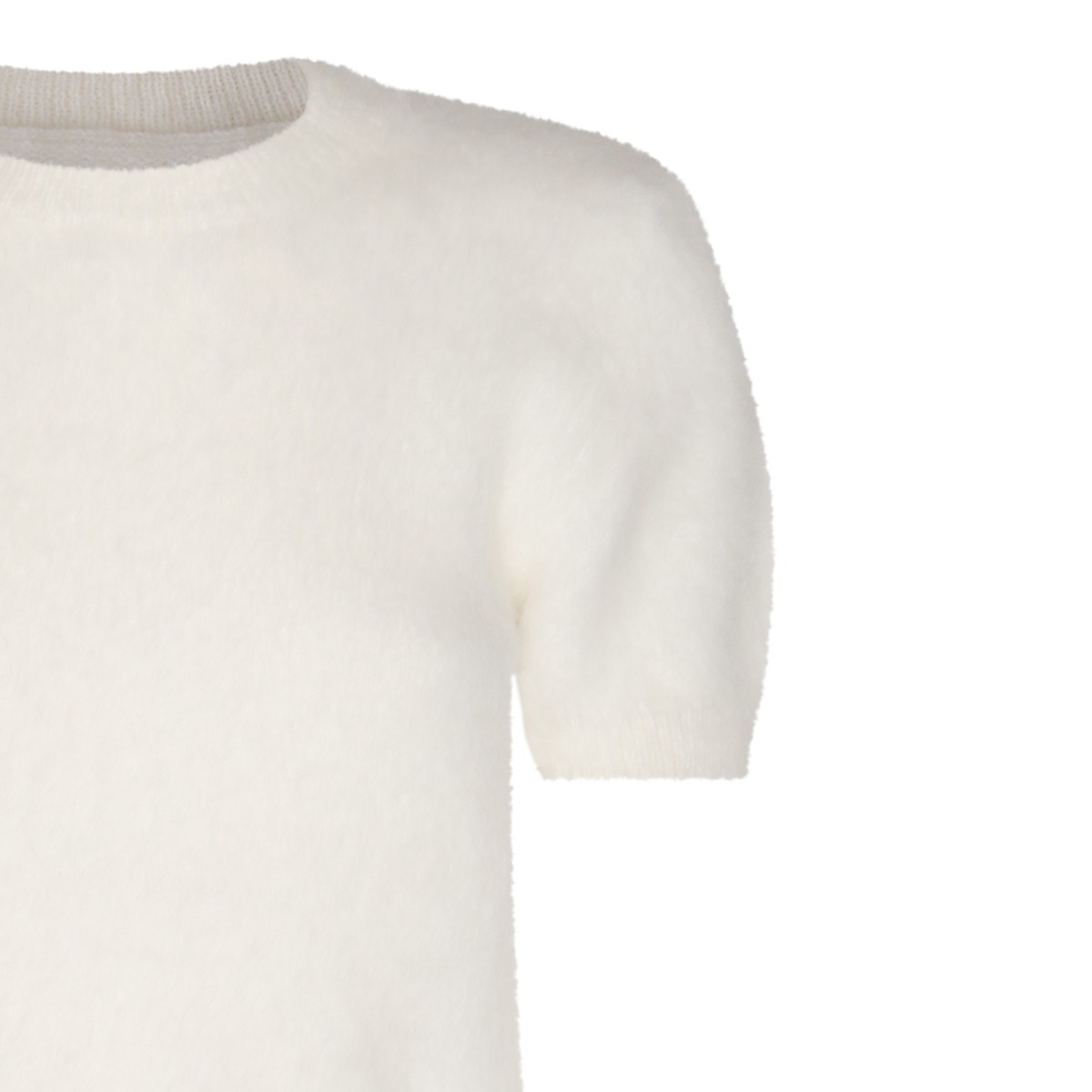 WHITE WOOL BLEND T-SHIRT WHITE WOOL BLEND T-SHIRT