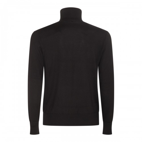 BLACK WOOL AND CASHMERE SWEATER