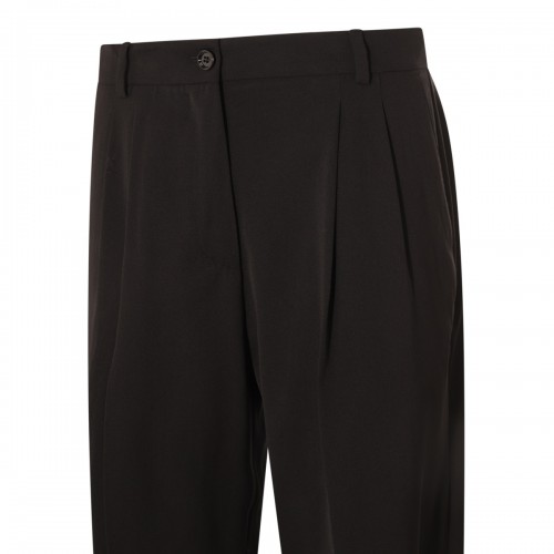 BLACK VIRGIN WOOL STRETCH PANTS