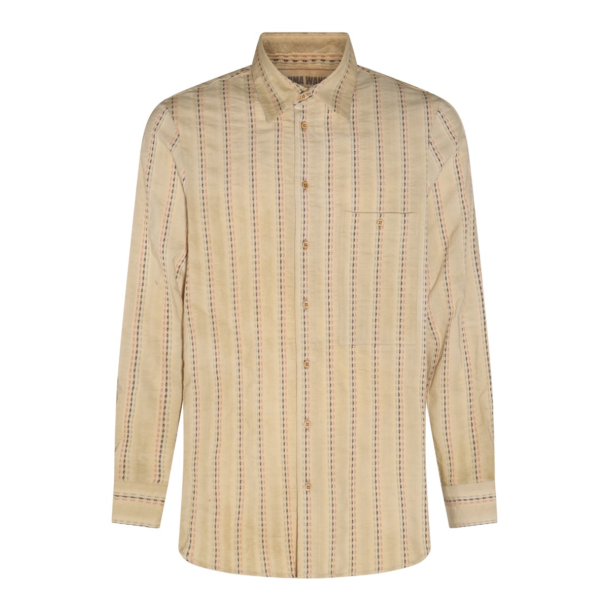 TAN COTTON STRIPE SHIRT