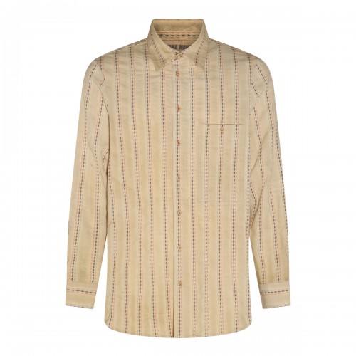 TAN COTTON STRIPE SHIRT