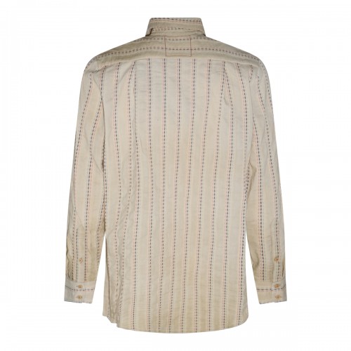 TAN COTTON STRIPE SHIRT