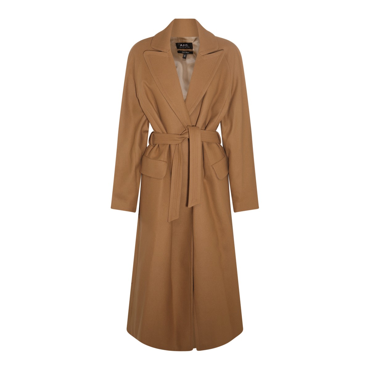 CAMEL BROWN WOOL BLEND COAT