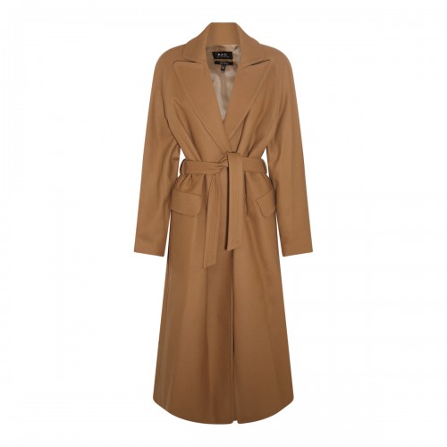 CAMEL BROWN WOOL BLEND COAT