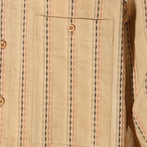 TAN COTTON STRIPE SHIRT