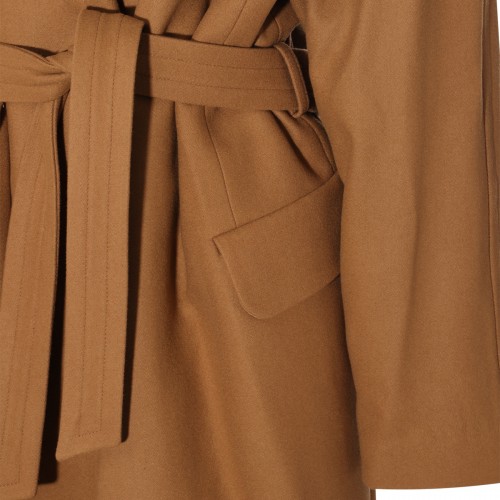 CAMEL BROWN WOOL BLEND COAT