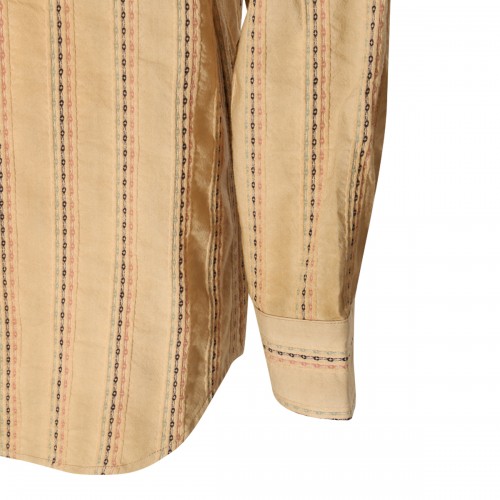 TAN COTTON STRIPE SHIRT