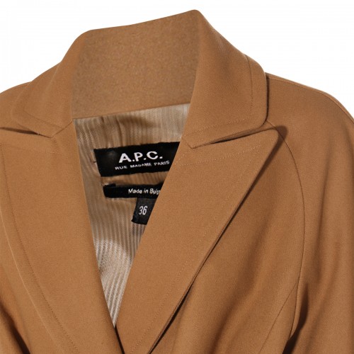 CAMEL BROWN WOOL BLEND COAT