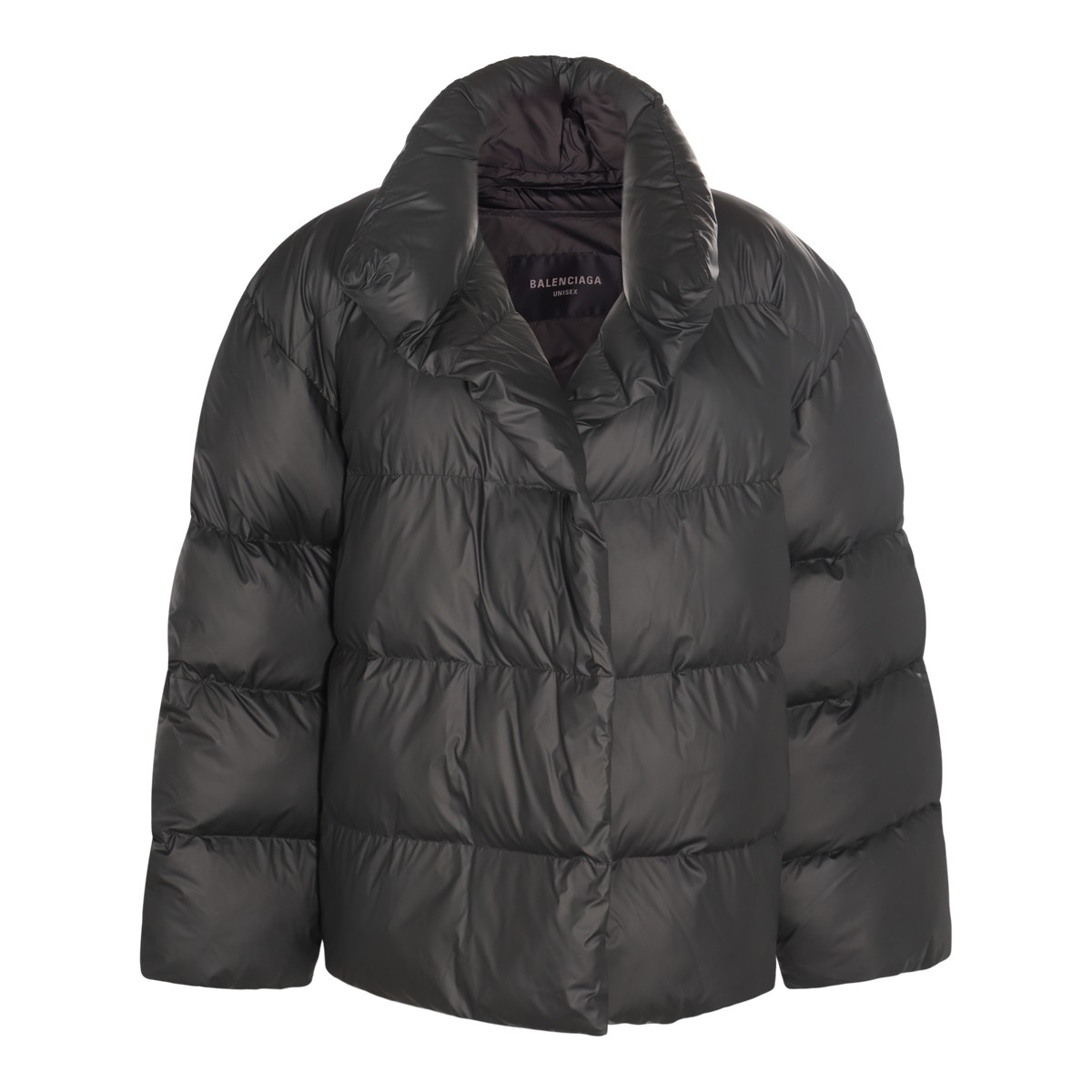 BLACK PUFFER WRAP DOWN JACKET