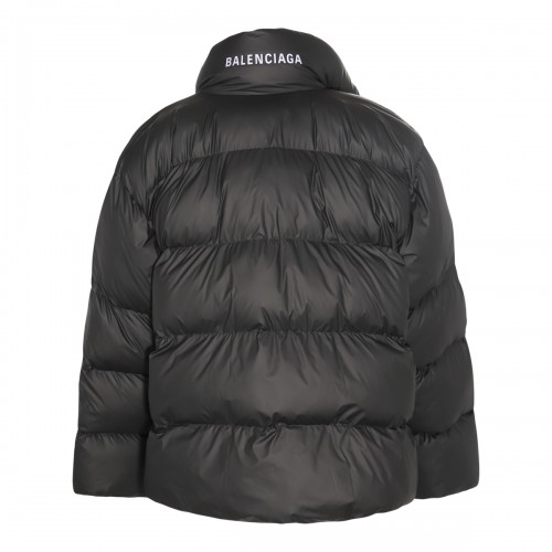 BLACK PUFFER WRAP DOWN JACKET