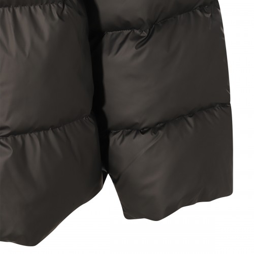 BLACK PUFFER WRAP DOWN JACKET