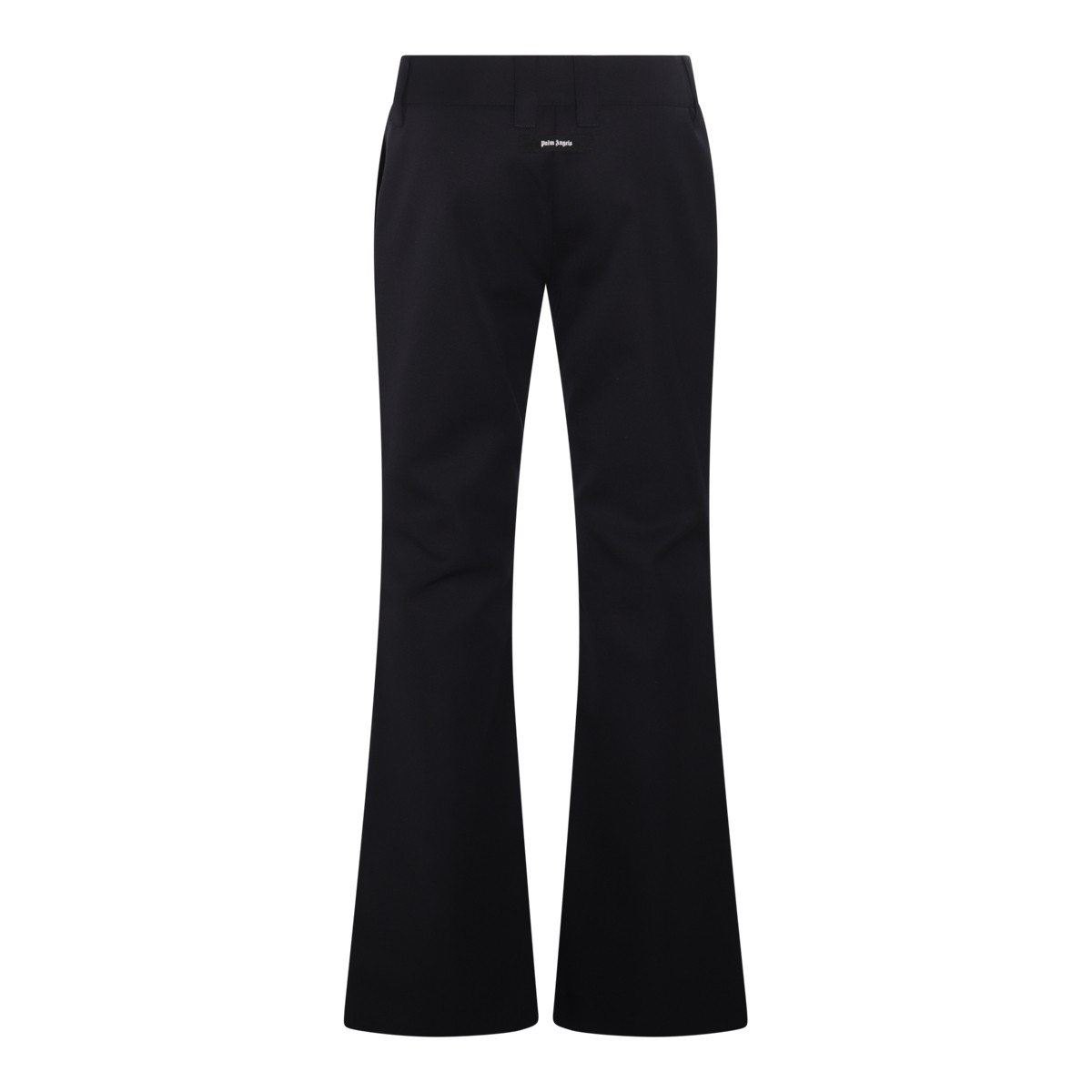 NAVY BLUE WOOL BLEND FLARED PANTS  NAVY BLUE WOOL BLEND FLARED PANTS