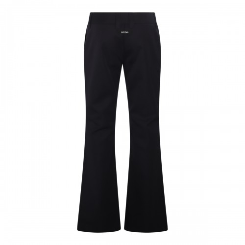 NAVY BLUE WOOL BLEND FLARED PANTS 