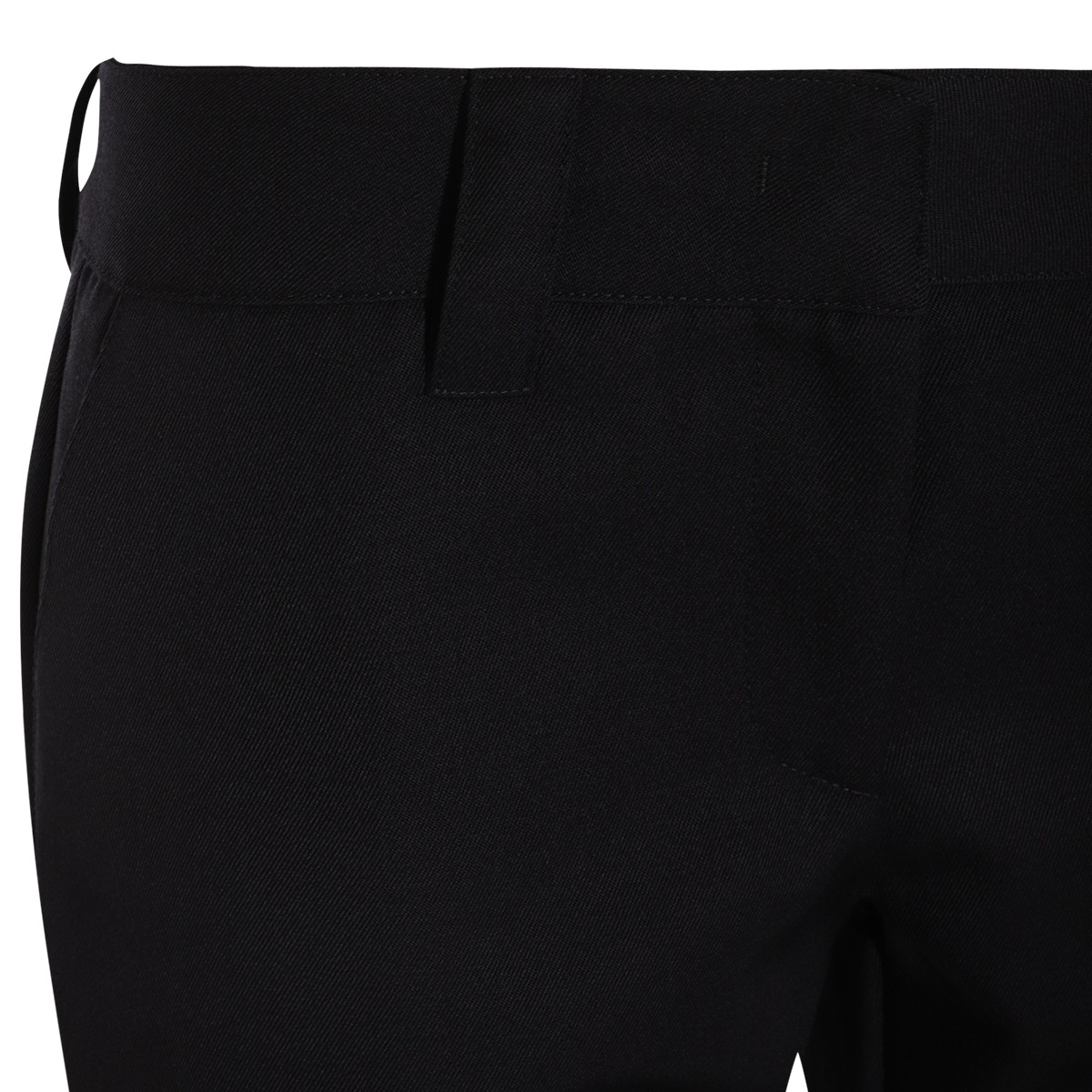 NAVY BLUE WOOL BLEND FLARED PANTS  NAVY BLUE WOOL BLEND FLARED PANTS
