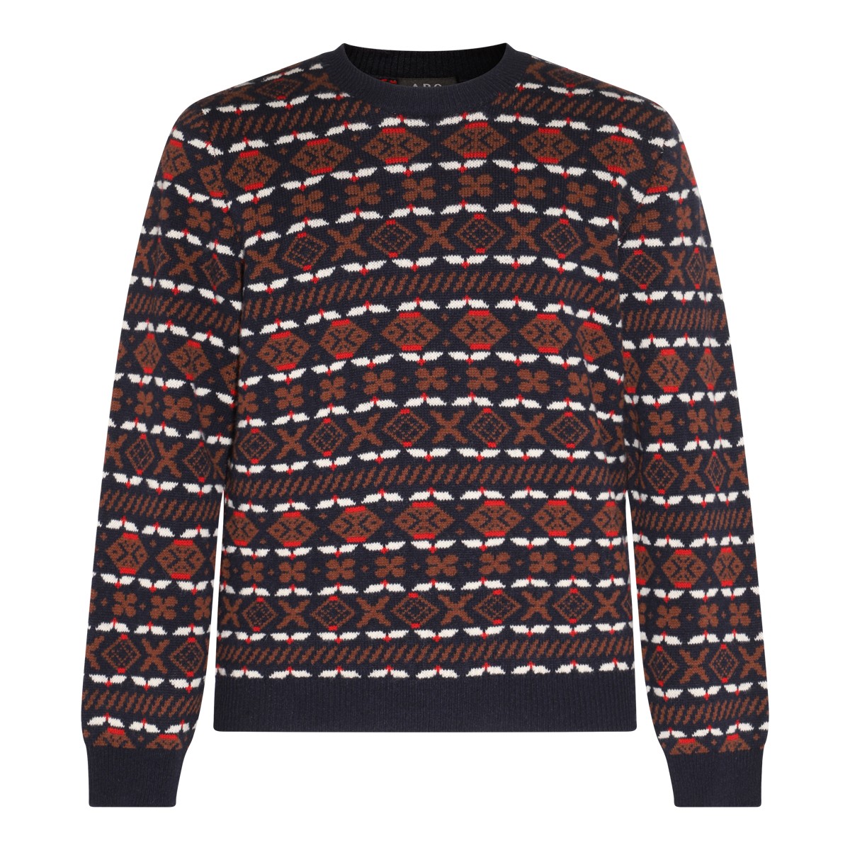 DARK BLUE MULTICOLOUR WOOL JUMPER