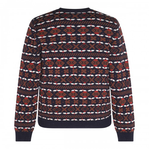 DARK BLUE MULTICOLOUR WOOL JUMPER