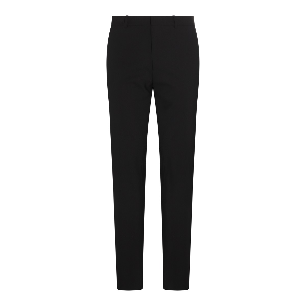 BLACK VISCOSE AND VIRGIN WOOL BLEND PANTS 