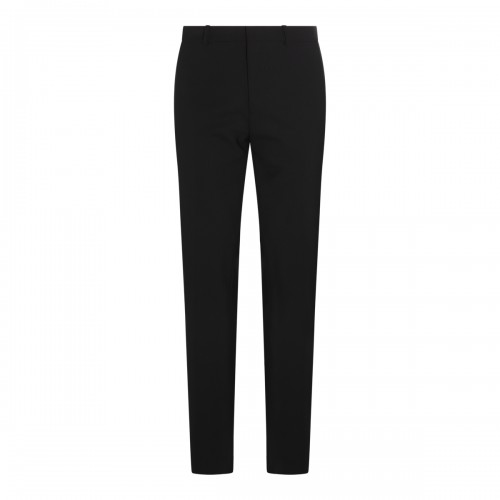 BLACK VISCOSE AND VIRGIN WOOL BLEND PANTS 