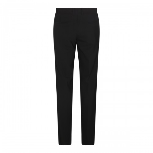 BLACK VISCOSE AND VIRGIN WOOL BLEND PANTS 