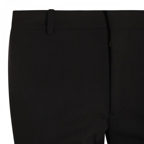 BLACK VISCOSE AND VIRGIN WOOL BLEND PANTS 