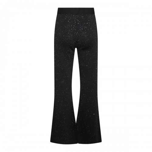 BLACK AND WHITE VISCOSE BLEND TROUSERS