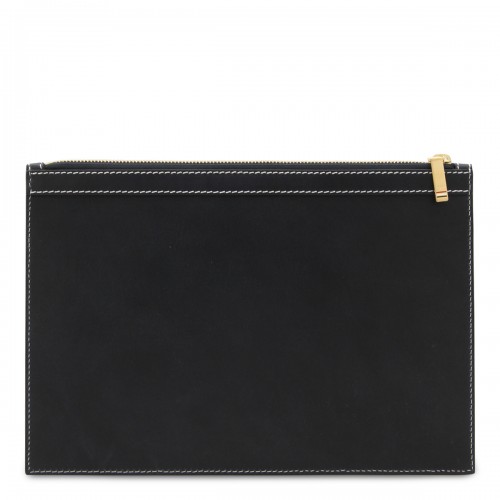 NAVY LEATHER POUCHE 