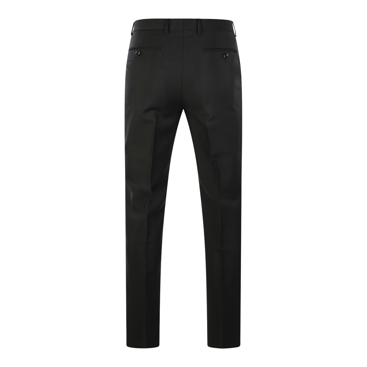 BLACK MOHAIR AND WOOL BLEND PANTS 