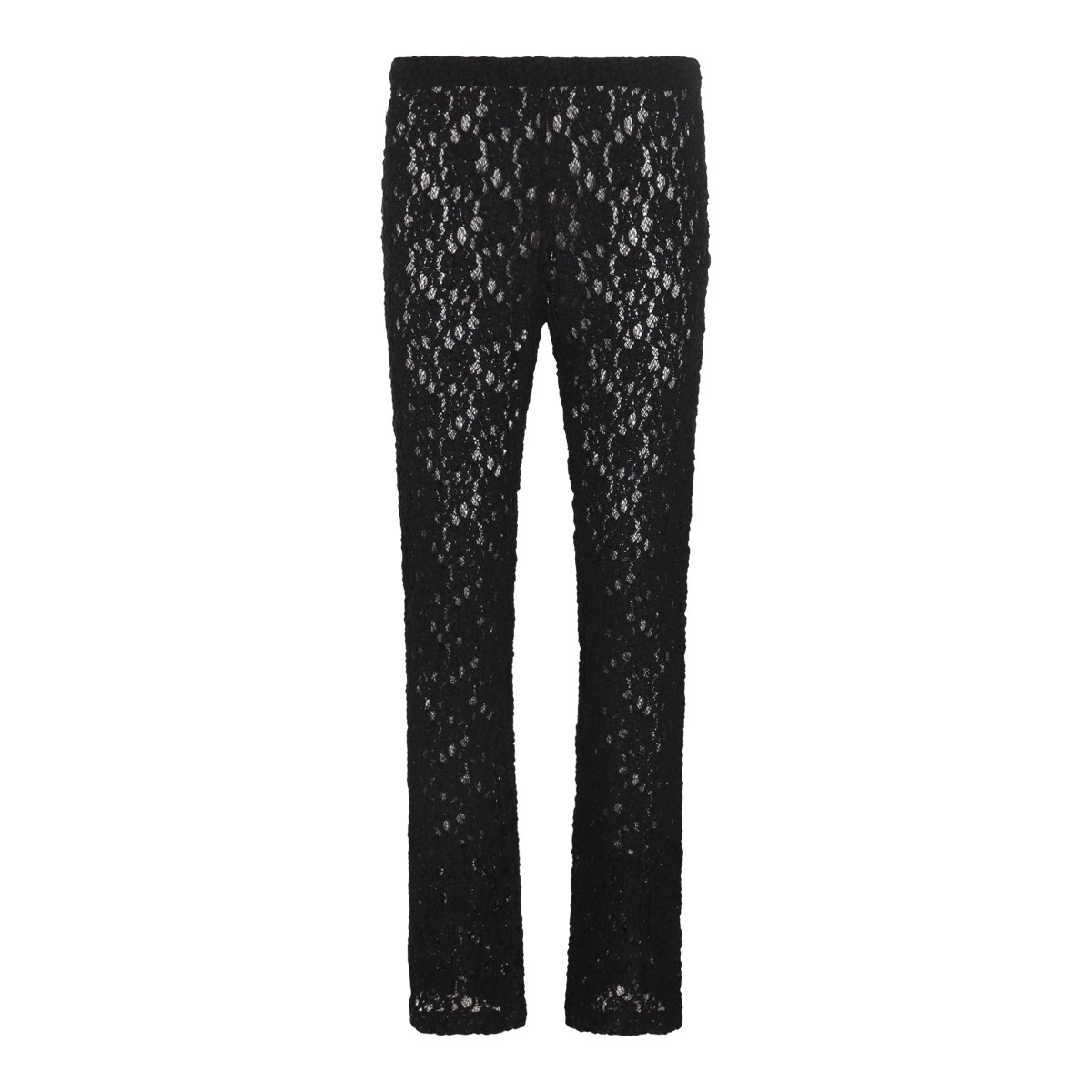 BLACK SILK LACE PANTS