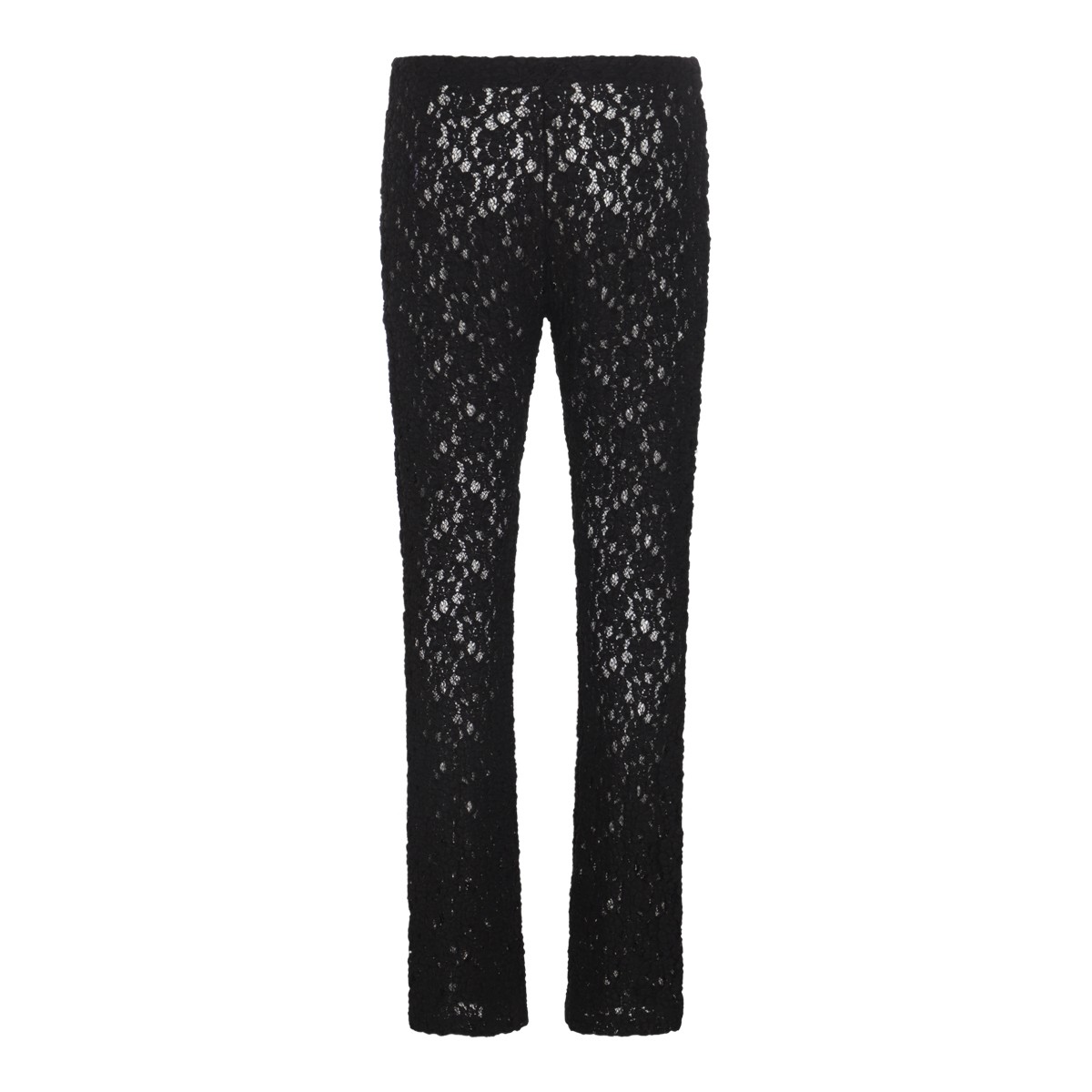 BLACK SILK LACE PANTS