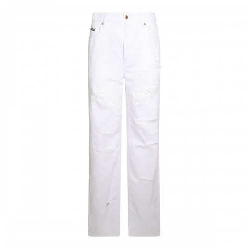 WHITE DENIM BOYFRIEND JEANS