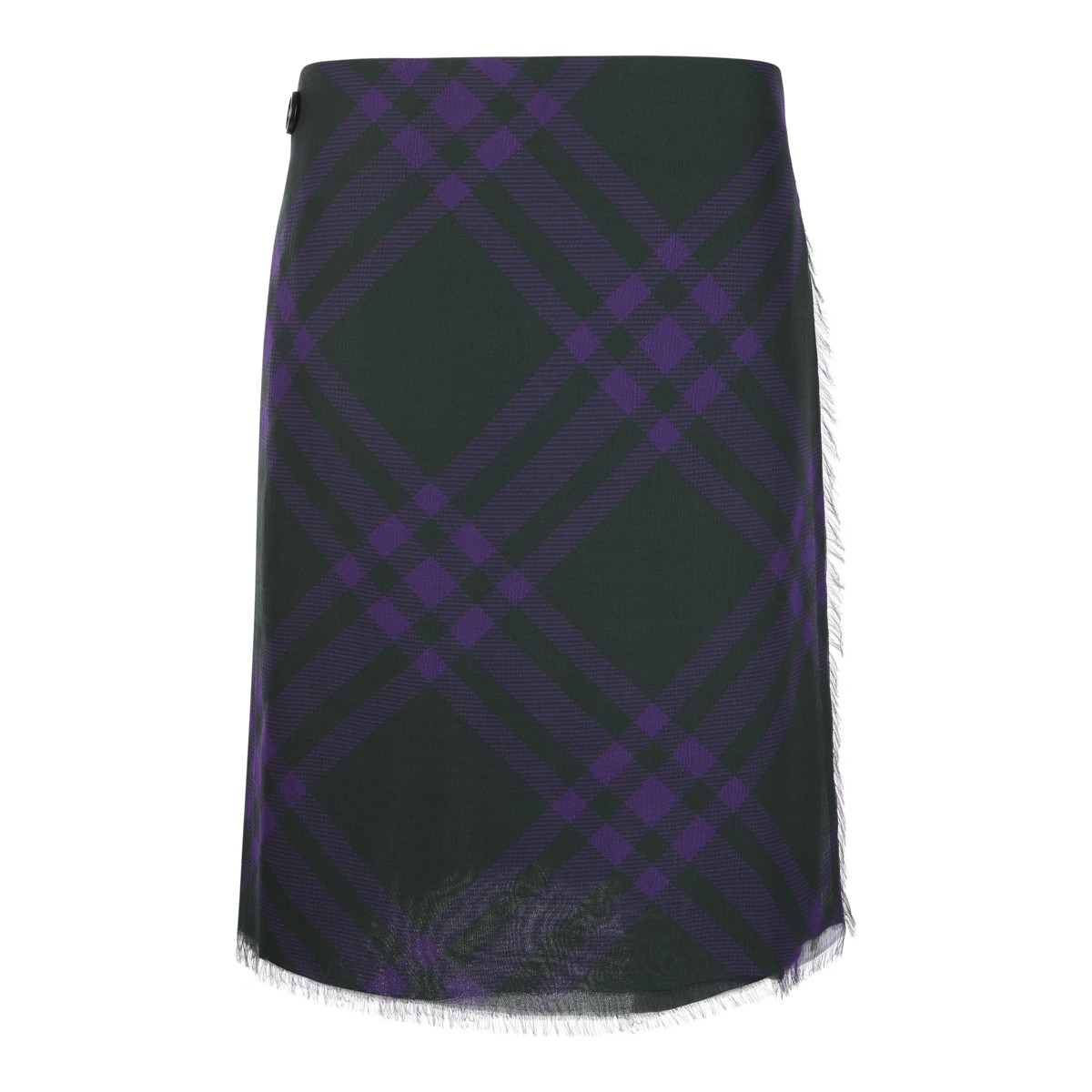 DEEP ROYAL IP CHECK WOOL SKIRT 