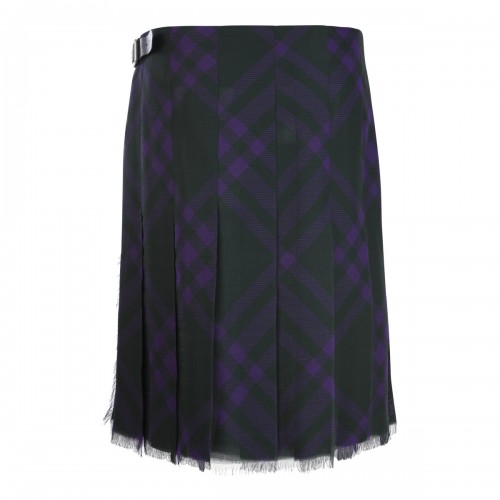 DEEP ROYAL IP CHECK WOOL SKIRT 