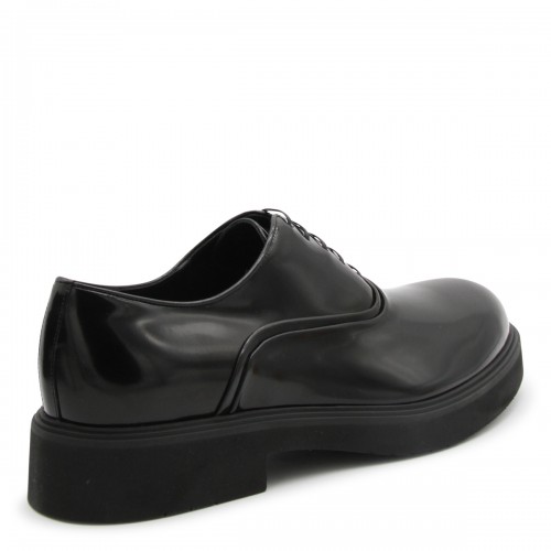 BLACK LEATHER LACE UP SHOES