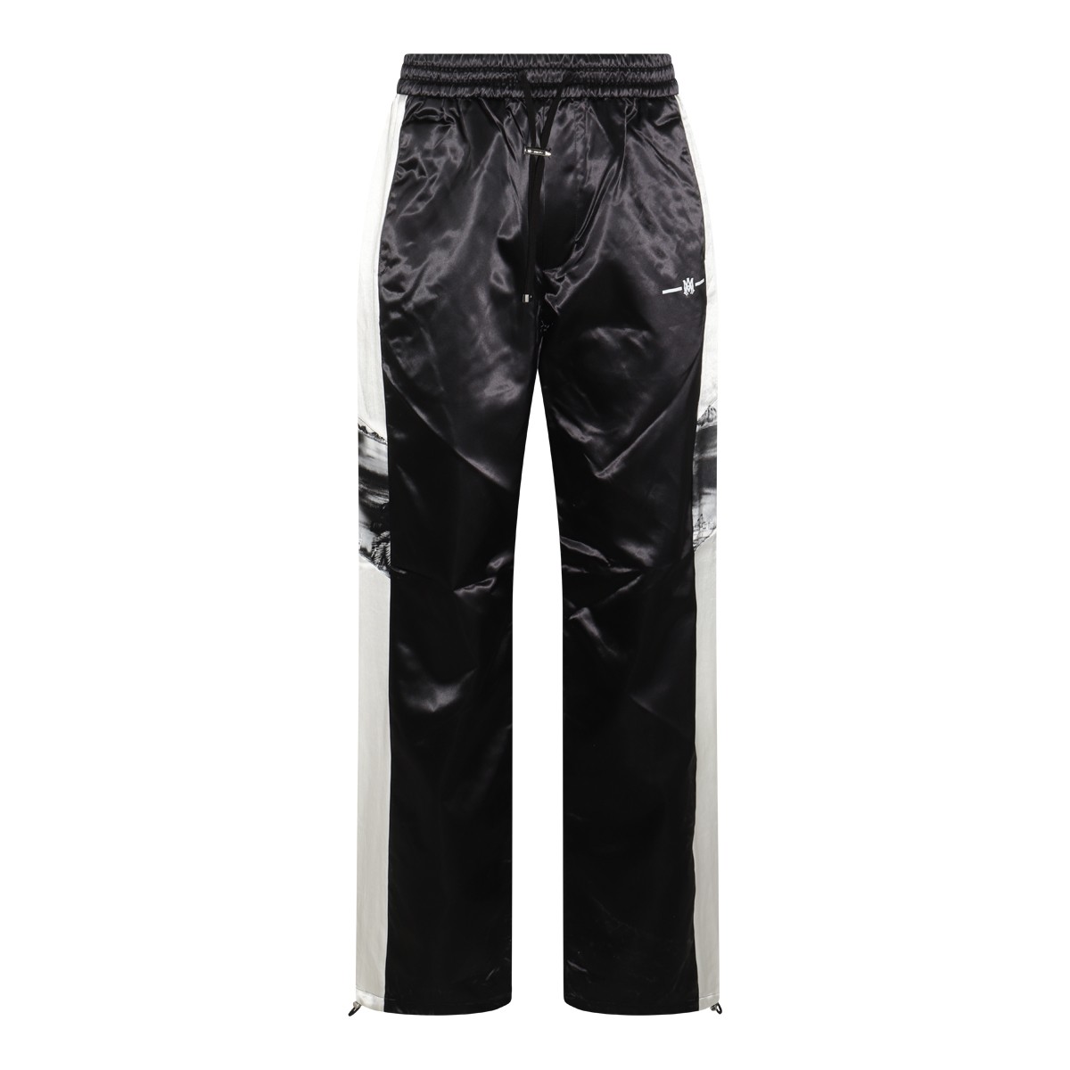 BLACK AND WHITE COTTON TRACK PANTS