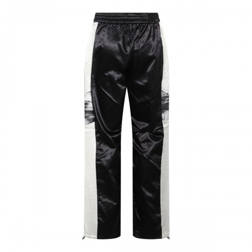 BLACK AND WHITE COTTON TRACK PANTS