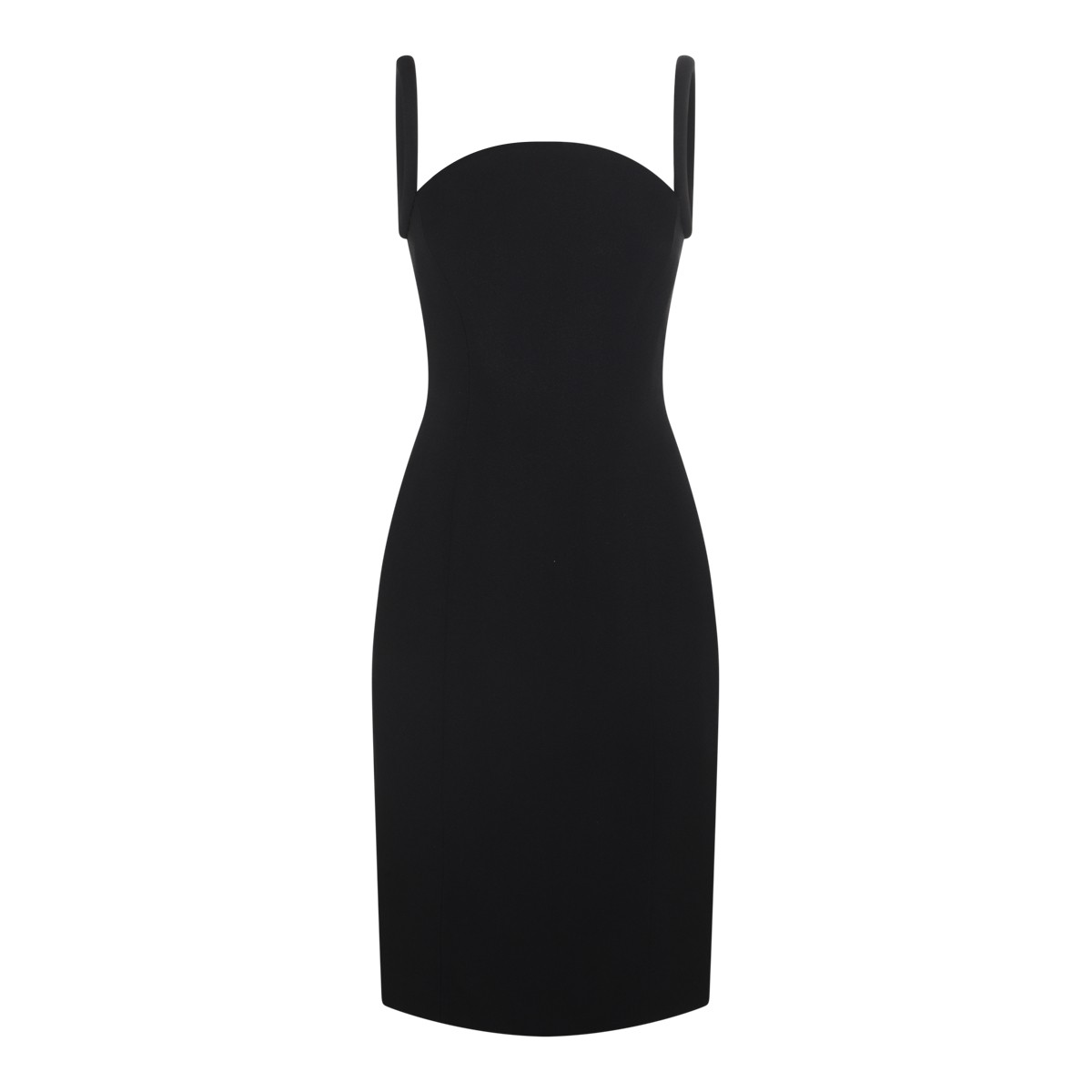 BLACK VISCOSE BLEND SLEEVELESS DRESS