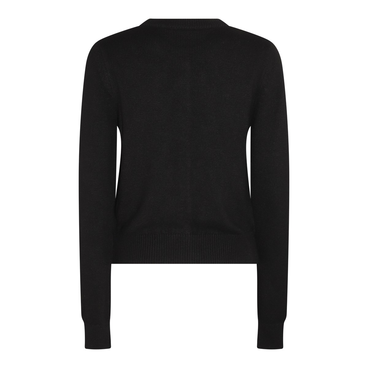 BLACK AND WHITE VISCOSE-WOOL BLEND...