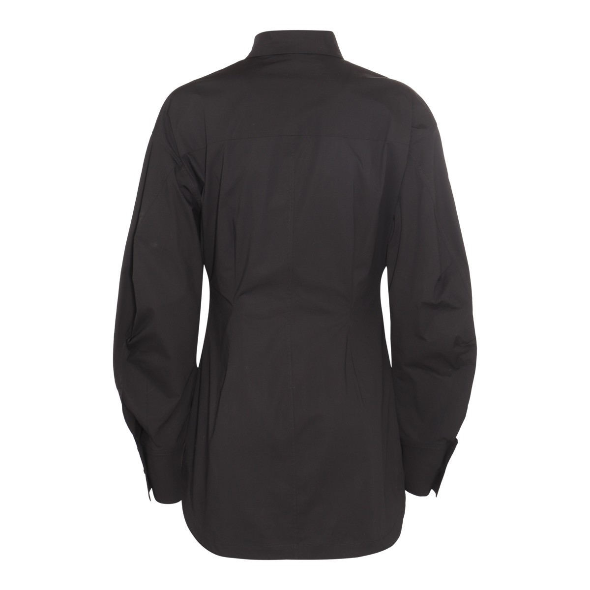 BLACK COTTON CUT OUT BUSTIER SHIRT DRESS BLACK COTTON CUT OUT BUSTIER SHIRT DRESS