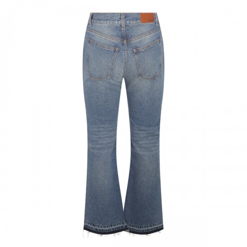 FOGGY BLUE DENIM USED FLARED JEANS