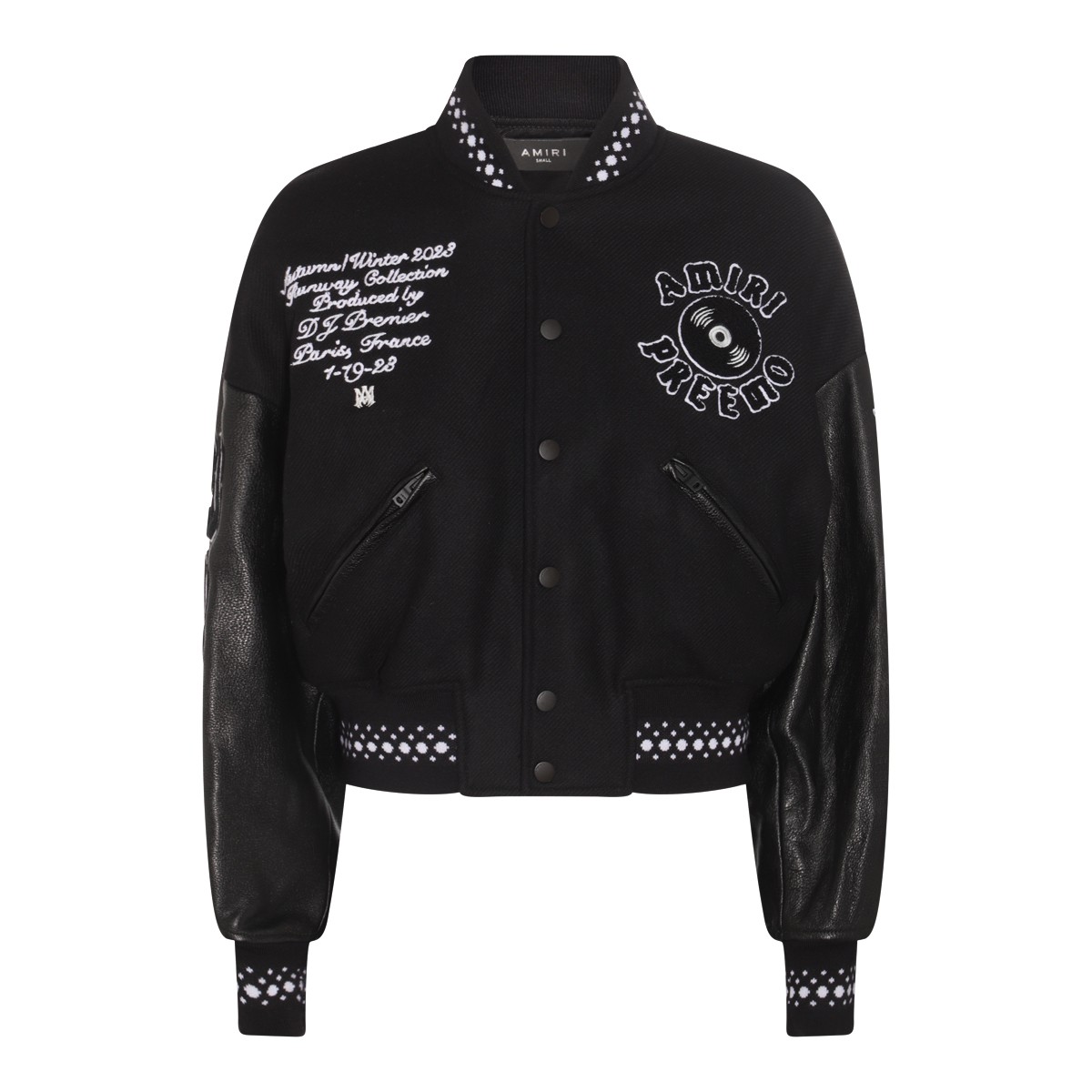 BLACK WOOL PREEMO BOMBER JACKET