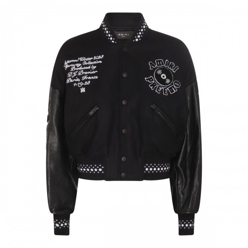 BLACK WOOL PREEMO BOMBER JACKET