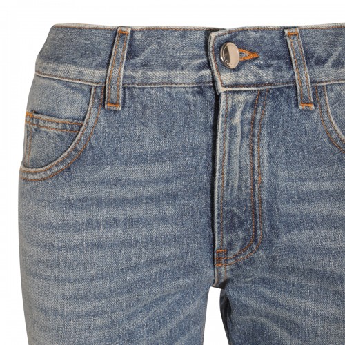 FOGGY BLUE DENIM USED FLARED JEANS