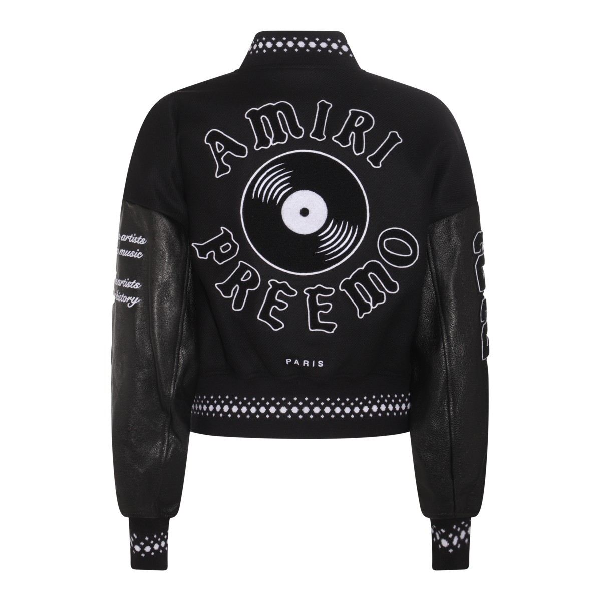 BLACK WOOL PREEMO BOMBER JACKET