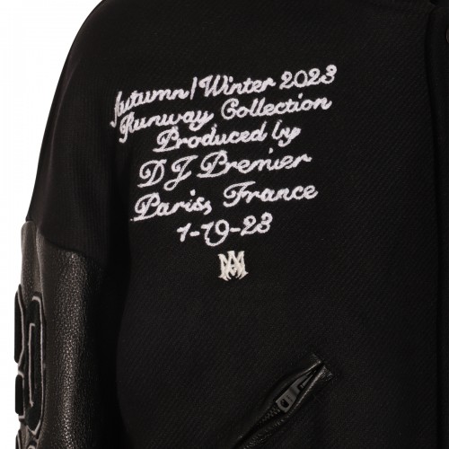 BLACK WOOL PREEMO BOMBER JACKET