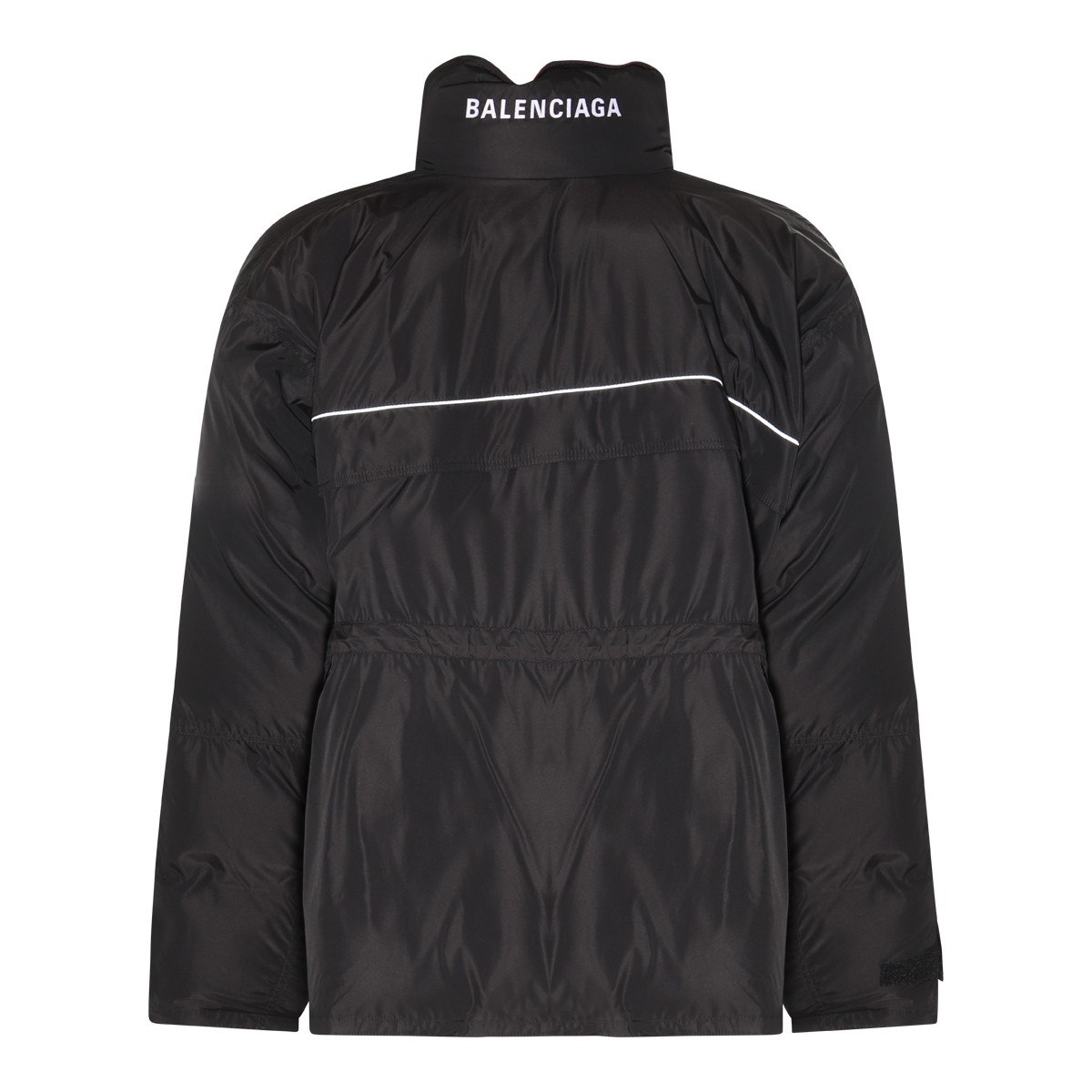 BLACK NYLON WRAP PARKA DOWN JACKET  BLACK NYLON WRAP PARKA DOWN JACKET