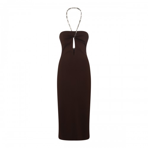 DARK BROWN GIONA MIDI DRESS 