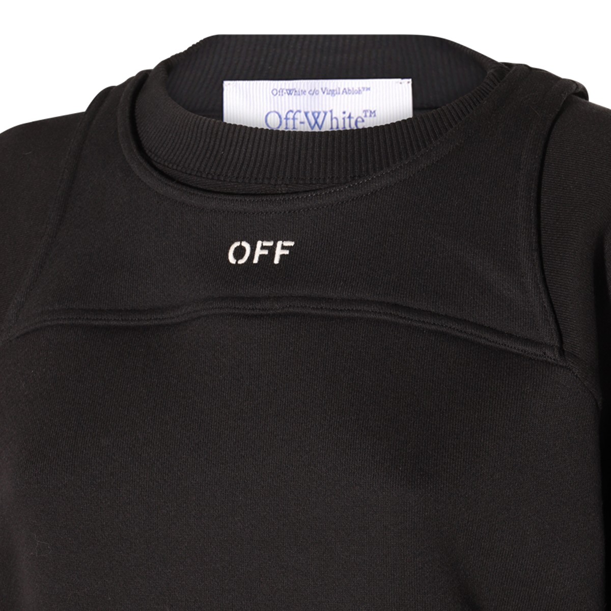 BLACK AND WHITE COTTON SWEATSHIRT BLACK AND WHITE COTTON SWEATSHIRT